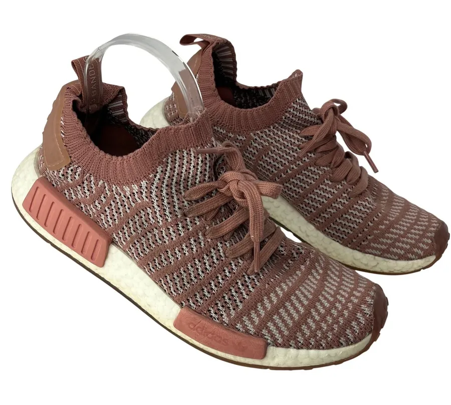 Adidas NMD R1 STLT Primeknit Raw Pink White SIZE 9 Womens Sneakers