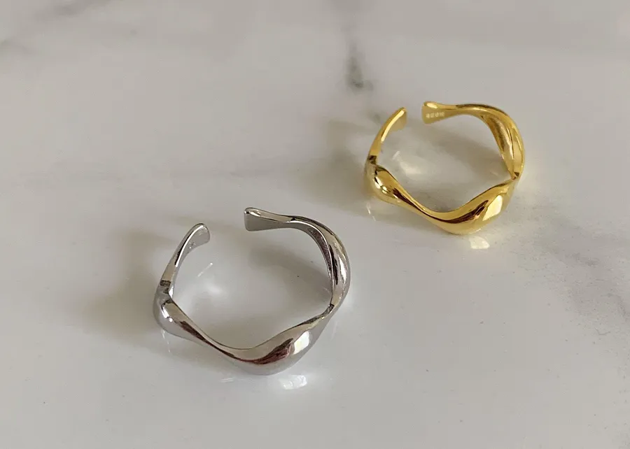 Stacking Rings Set Ring Set Silver Ring Wave Ring