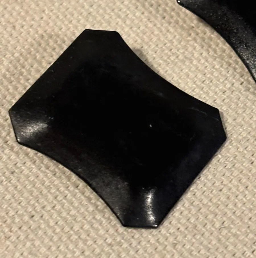 Vintage Black Rectangular Concave Stud Earrings