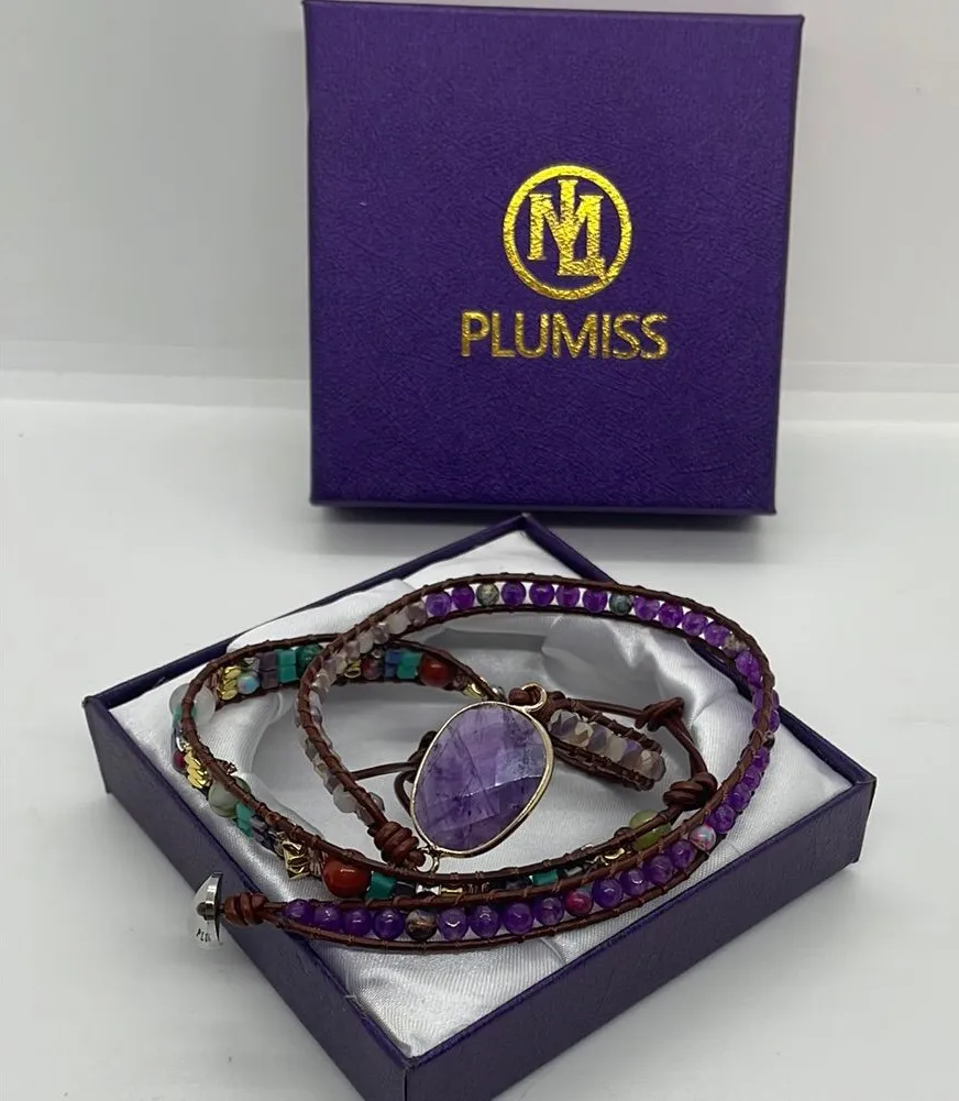 Plumiss Wrap Bracelet Bohemian Jewelry Purple