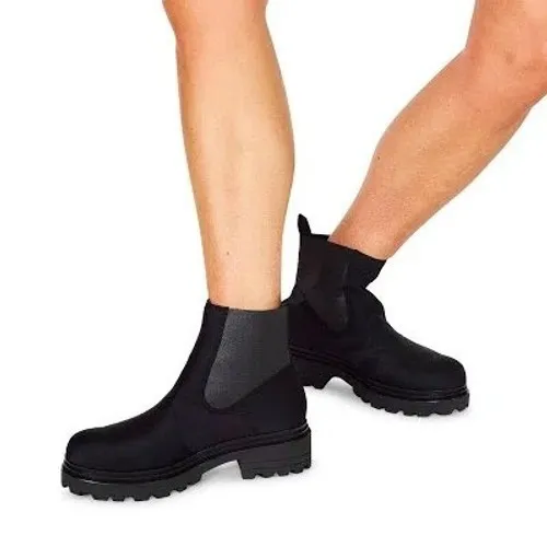 OTBT Inhabiter boots black neoprene chunky soles women's size 7 trendy modern
