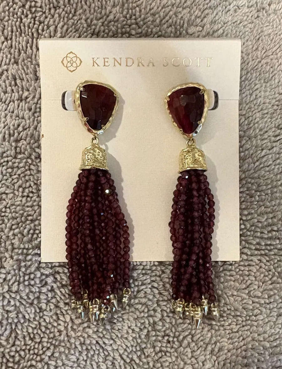 Kendra Scott Maroon Tassle Earrings