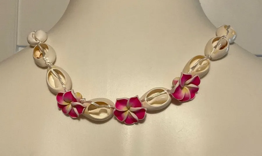 Pink Flower Shell Necklace