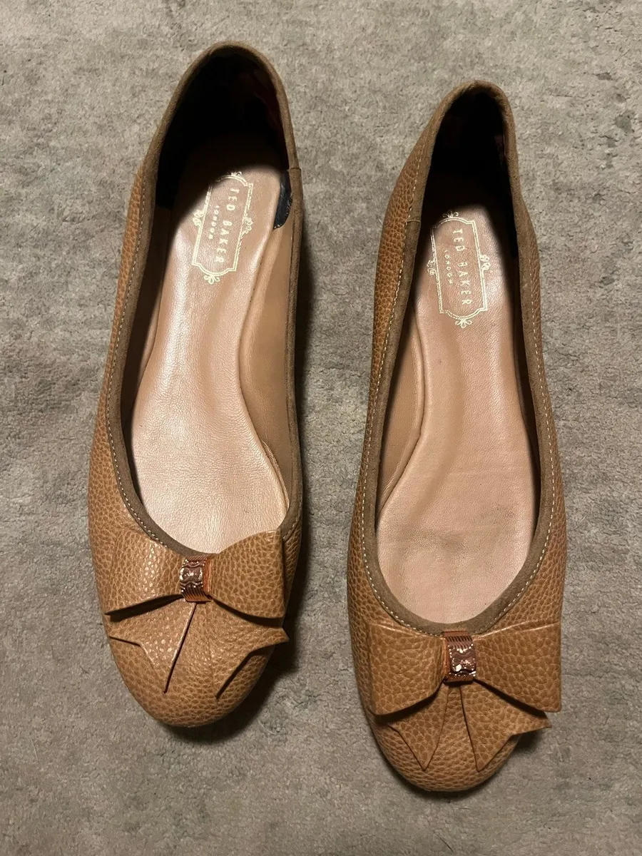 Ted Baker Neutral Sually Flats sz 10 Brown