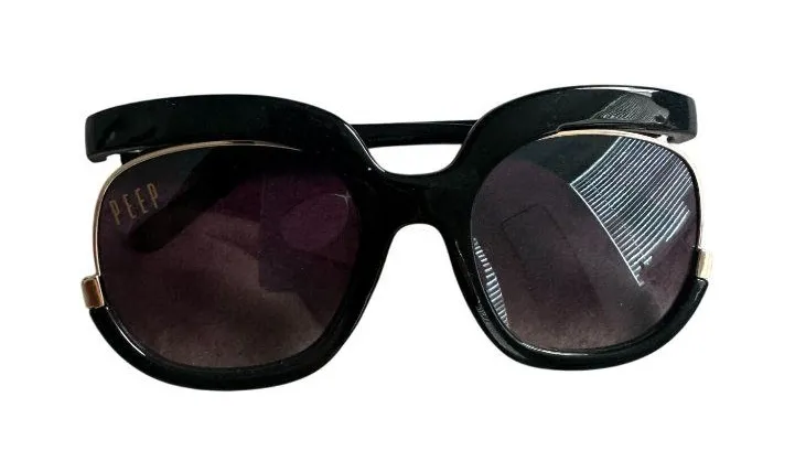 PEEP EYEWEAR Womens Black Oversized Sunglasses