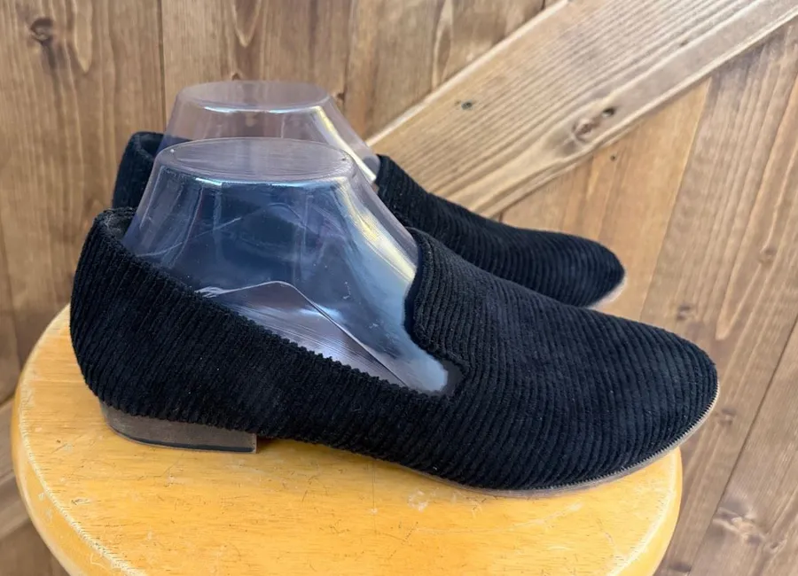 Restricted Women’s Size 8.5 Black Corduroy Smoking Slipper Loafers Slip