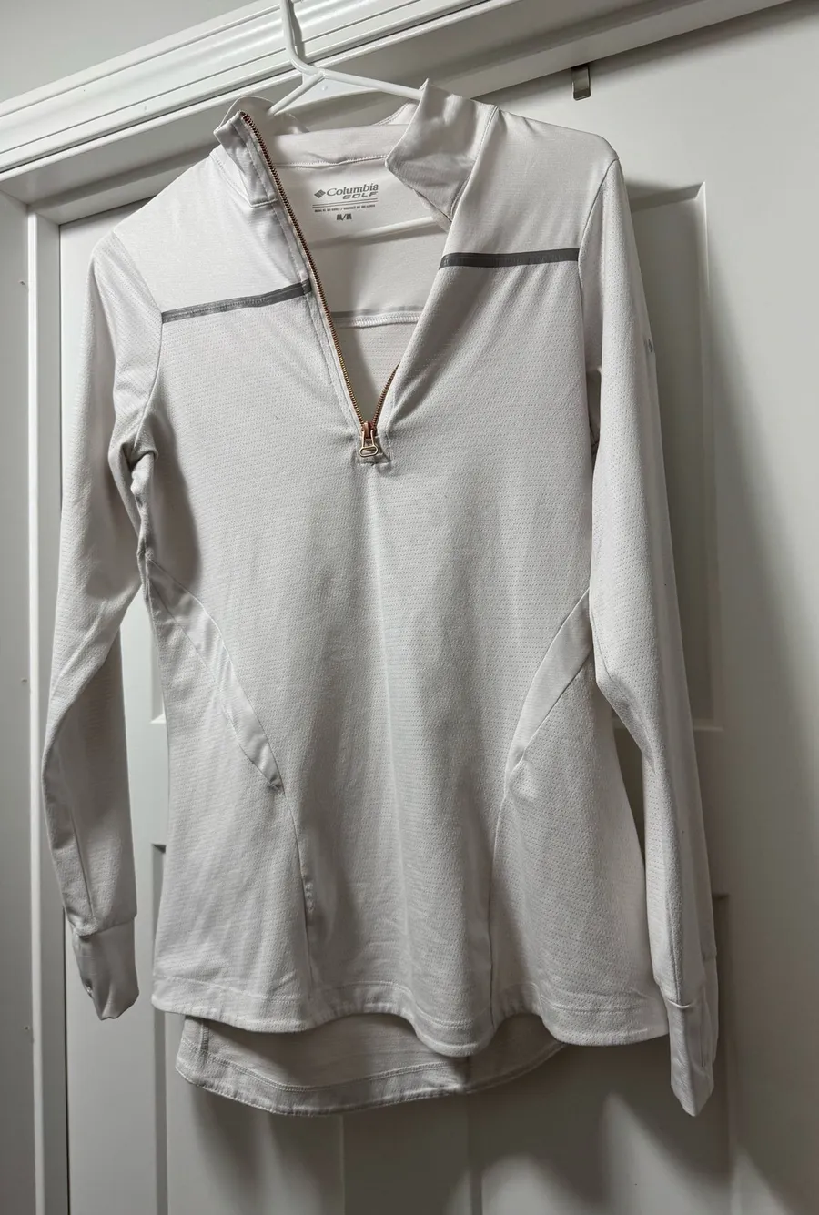 Columbia Women's White Long-Sleeve Half-Zip Performance Top