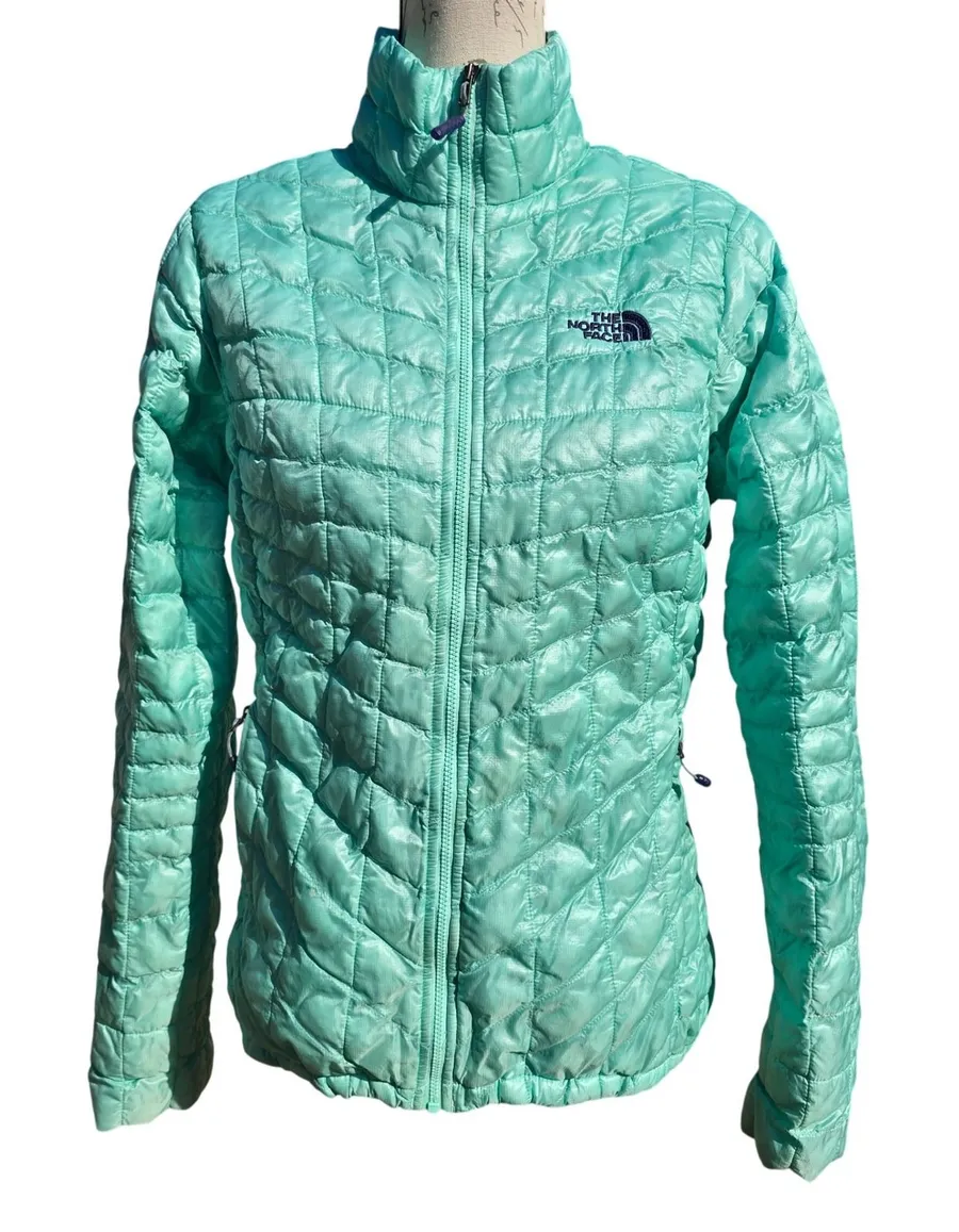 The North Face Womens Thermoball Insulated Jacket Aqua Teal Lightweight Small