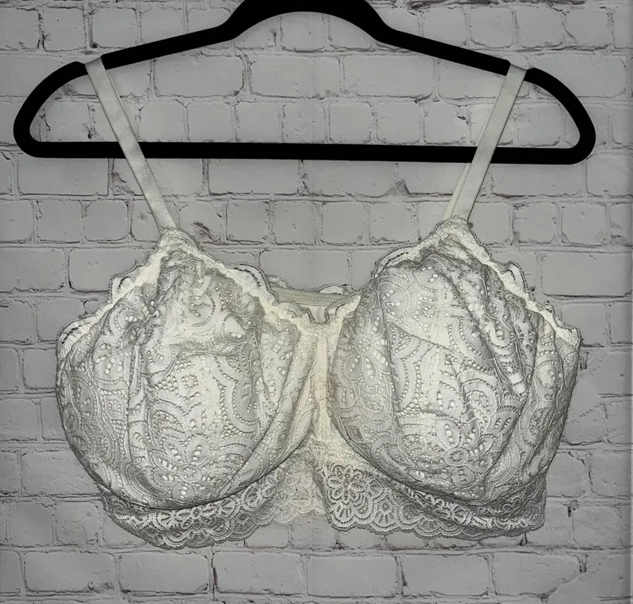 NWOT Aerie Lace Trim Bralette White Full Coverage Comfort Lounge Bra Size XXL