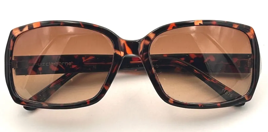 Liz Claiborne Sunglasses Womens Rectangular Tortoise Brown 11876 Classic Chic