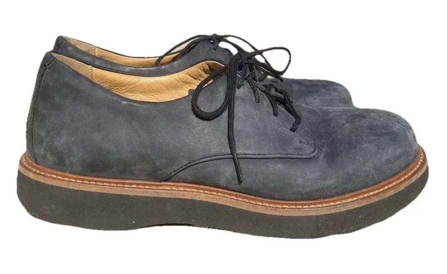 Samuel Hubbard Navy Blue Suede Lace Up Shoes Women's Size 9.5