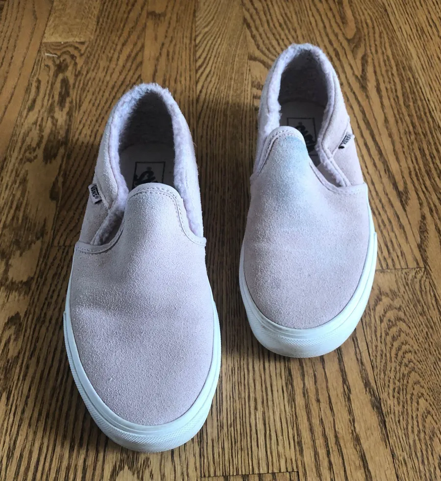 Vans Slip-On Lavender Suede Shearling Lined