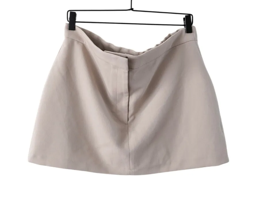Abercrombie & Fitch High-Rise Mini Skort Skirt Beige Women's Size Large NWT
