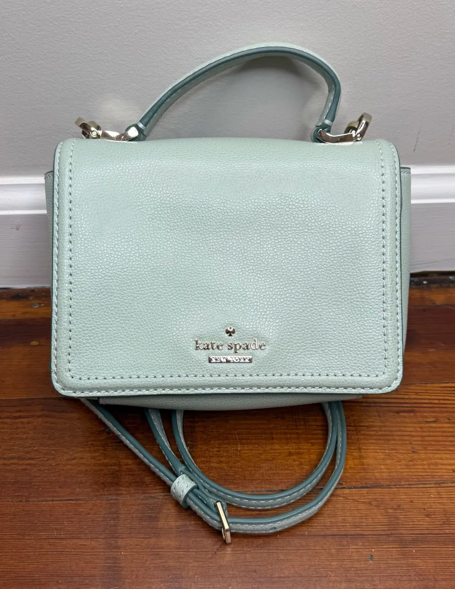 kate spade Mint Green Pebbled Leather Crossbody with Chain Strap
