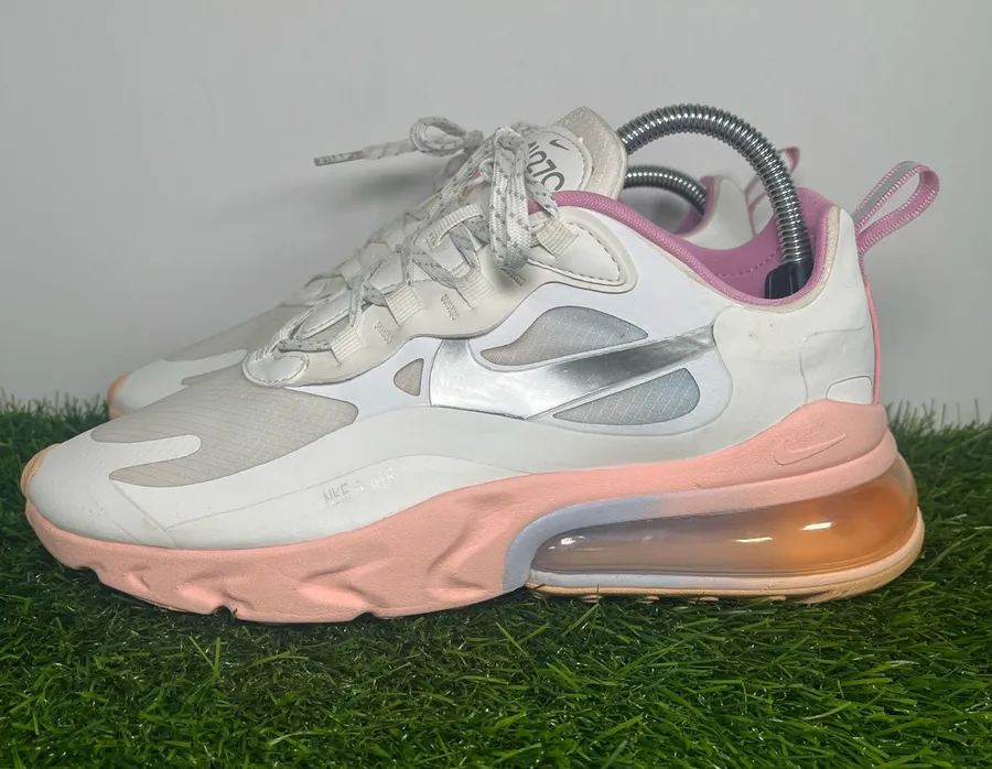 Nike Air Max 270 React White Pink Women’s Size 8 Running Sneakers CZ8131-100
