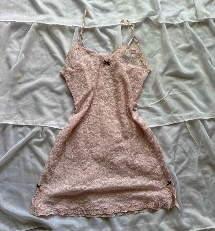 Victoria’s Secret Lace Chemise with Satin Bows