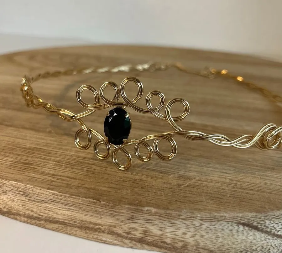 Gold Handmade Wire Swirl Belly Chain Belt or Headband Festival Piece