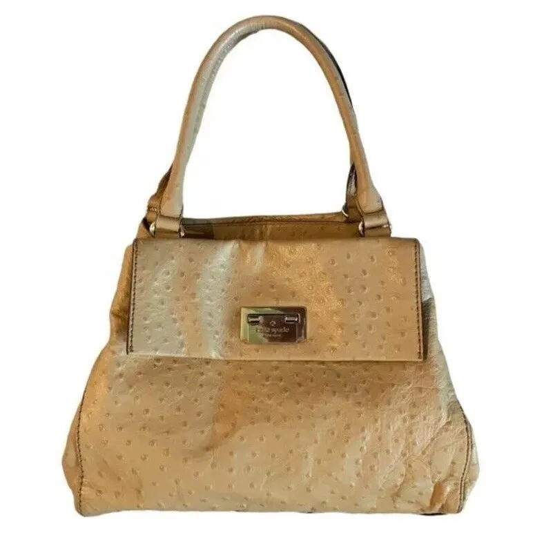 Kate Spade Windsor Square Beige Ostrich Satchel