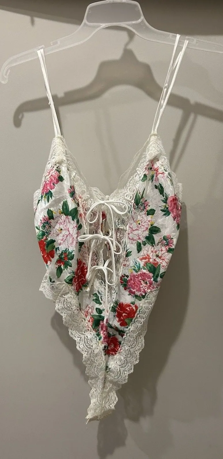 Victoria's Secret Vintage GOLD LABEL Floral Lace TEDDY size Small Coquette Girly