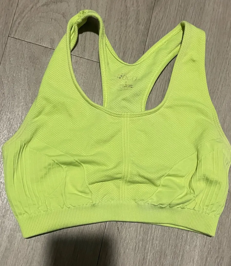 Seamless Racerback Sports Bra in Neon Yellow