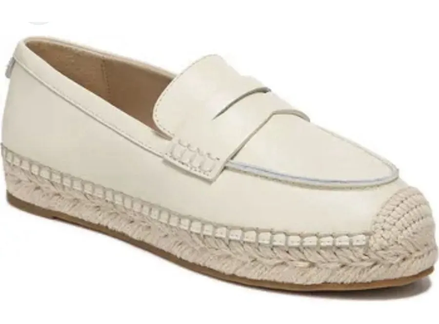 Sam Edelman Kai espadrille loafers Ivory Leather suede finish Size 10