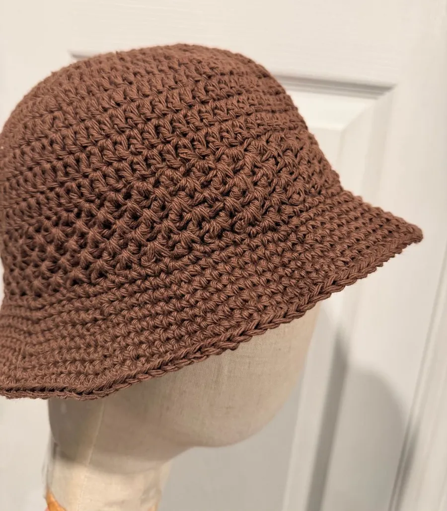 Handmade Crochet Bucket Hat 100% Cotton Lightweight Packable Festival Boho Beach