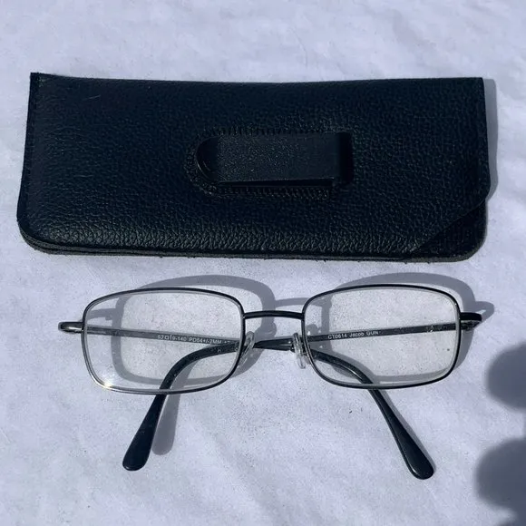 Foster Grant Jacob Gun Metal +2.00 Reading Glasses w/ Case