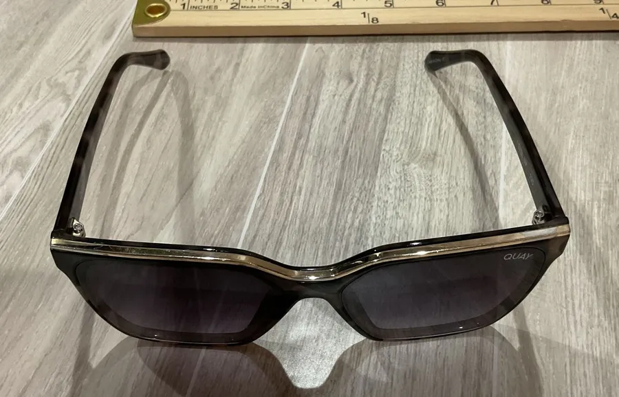 Quay Australia Level Up Sunglasses Tortoise Gold Square Oversized Frame