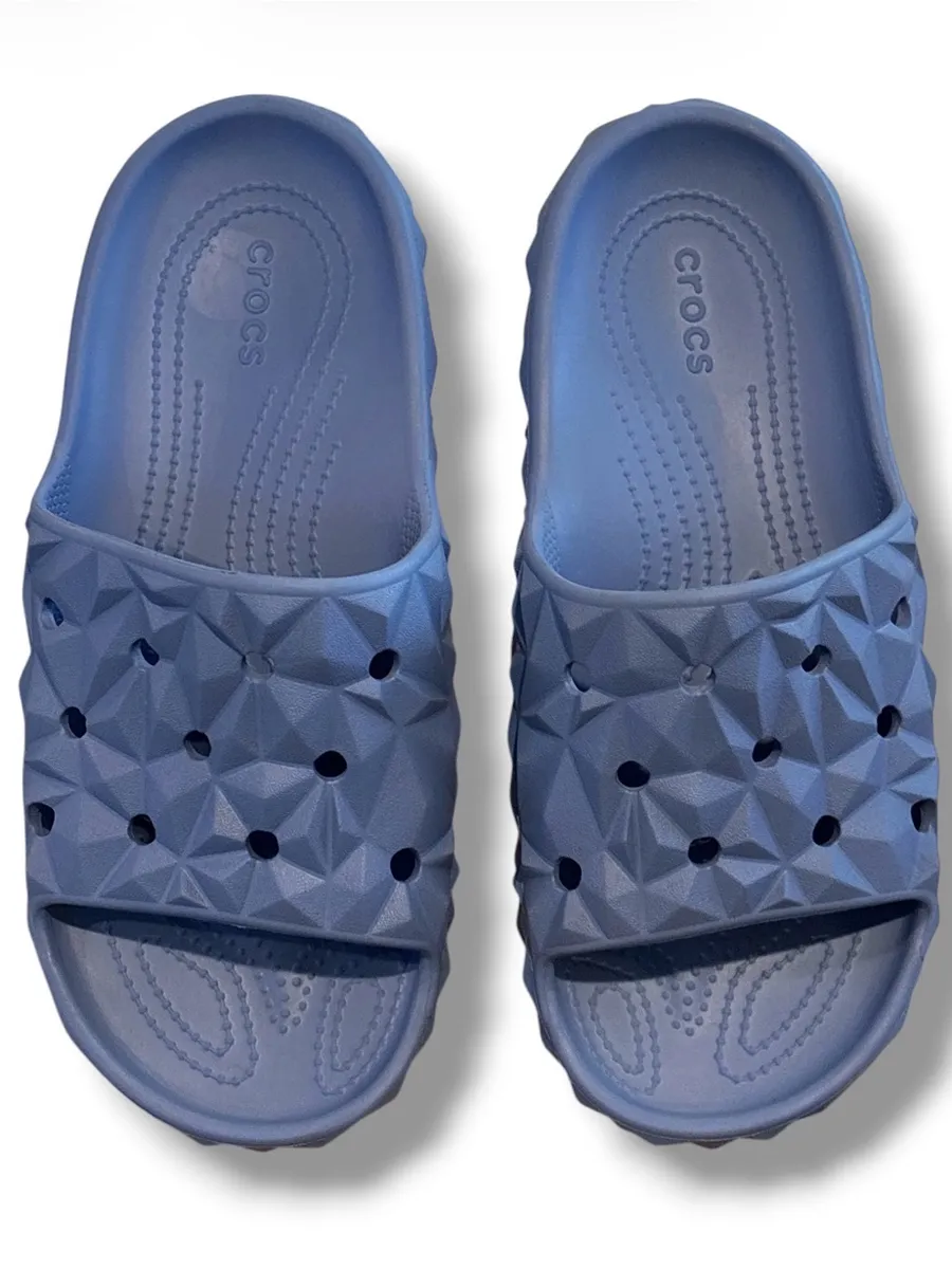 Crocs Classic Geometric Slide Sandals Blue Men 8 Women 10 Slip On