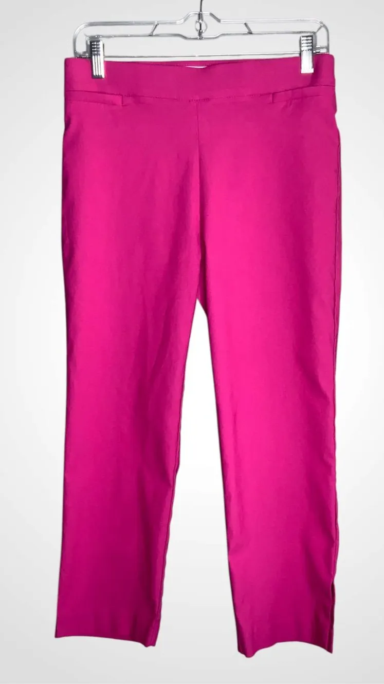Counterparts Slim Stretchy Cropped Pants in Hot Pink Small