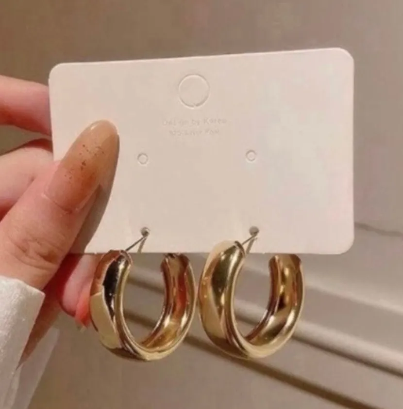 Gold Plated Chunky Hoop Earrings for Women