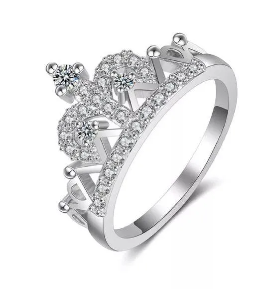 Silver Princess Crown Ring