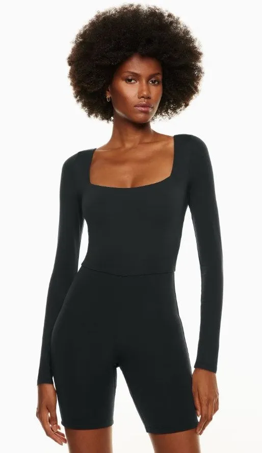 Aritzia Babaton Contour Black Long Sleeve One Piece Romper Active Women size XS
