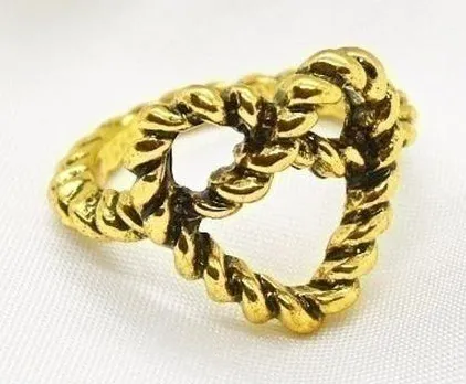 Twisted Gold Heart Ring
