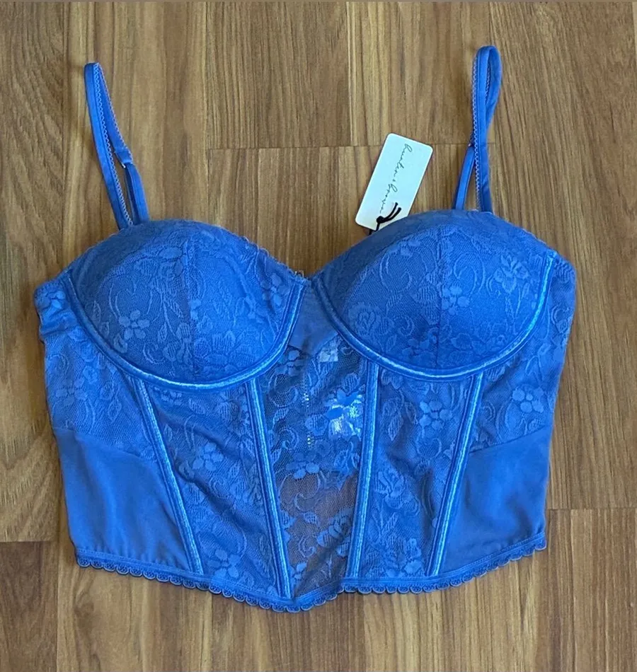 Hunter & Brown Royal Blue Lace Underwire
Corset Bustier Crop Top Sizs M Size M