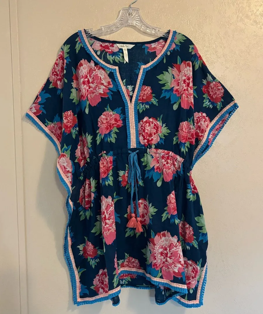 Matilda Jane Cool Shade Peony swimsuit cover-up sz M