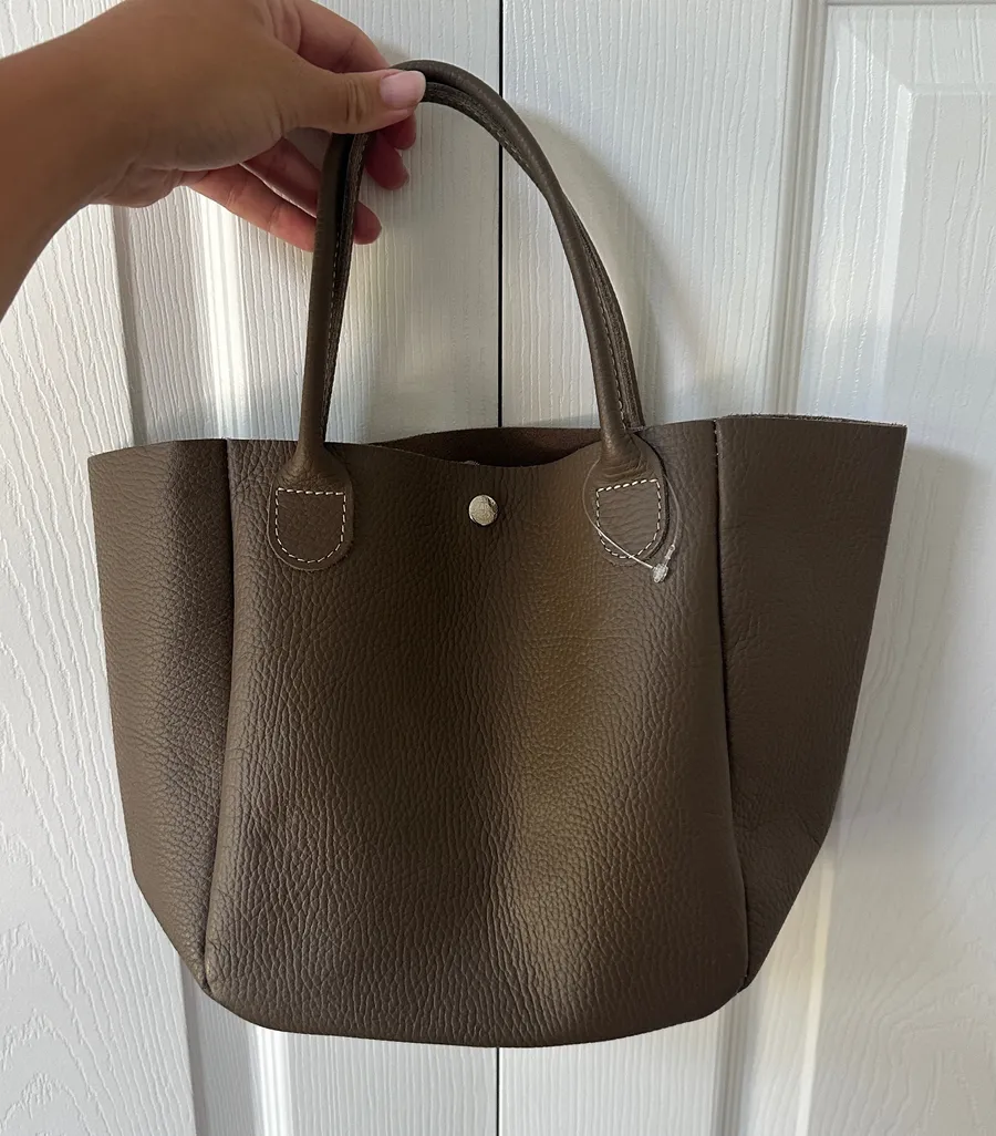 Brown small leather bag