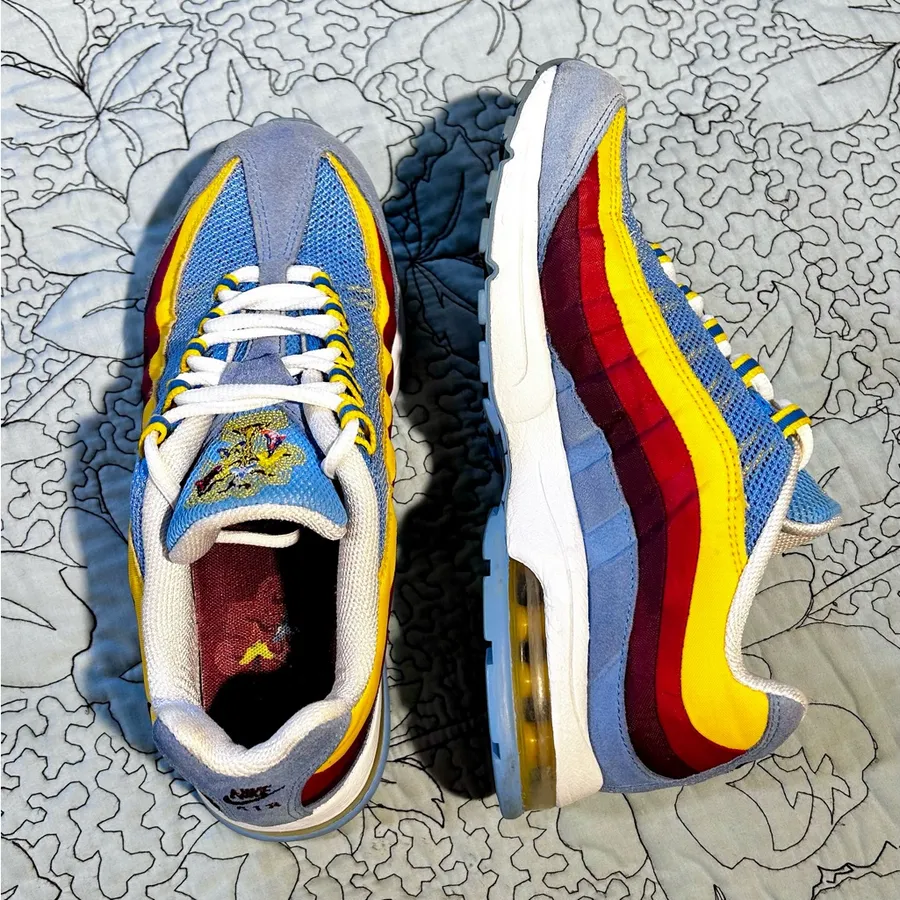 Nike Air Max 95 Zen University Blue Team Red Varsity Yellow White Sz 7 💛