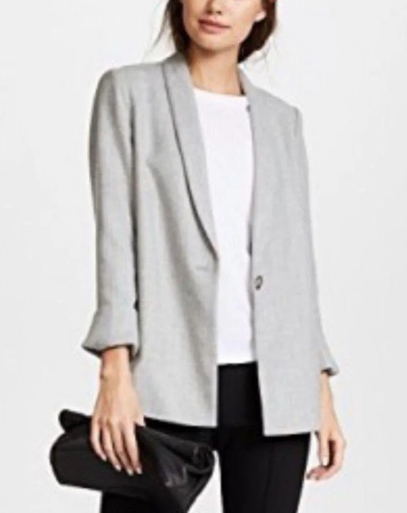 ALICE + OLIVIA Marion Wool Gray Blazer Jacket Coat