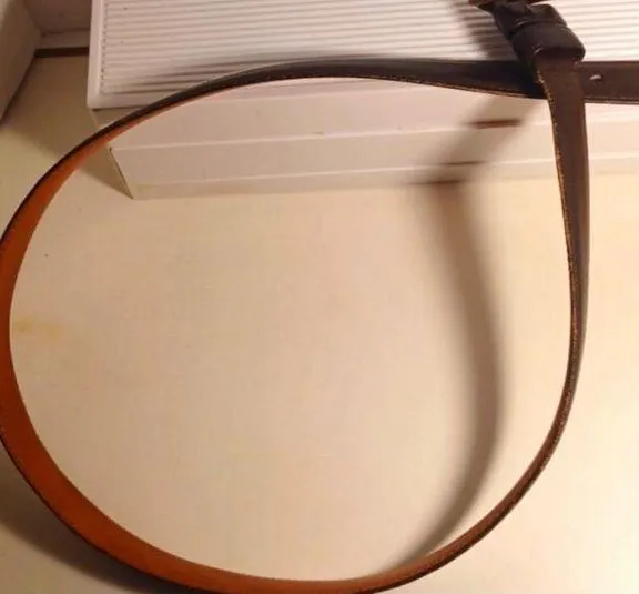 Coach Women's Brown Leather Belt with Gold Buckle Size 36