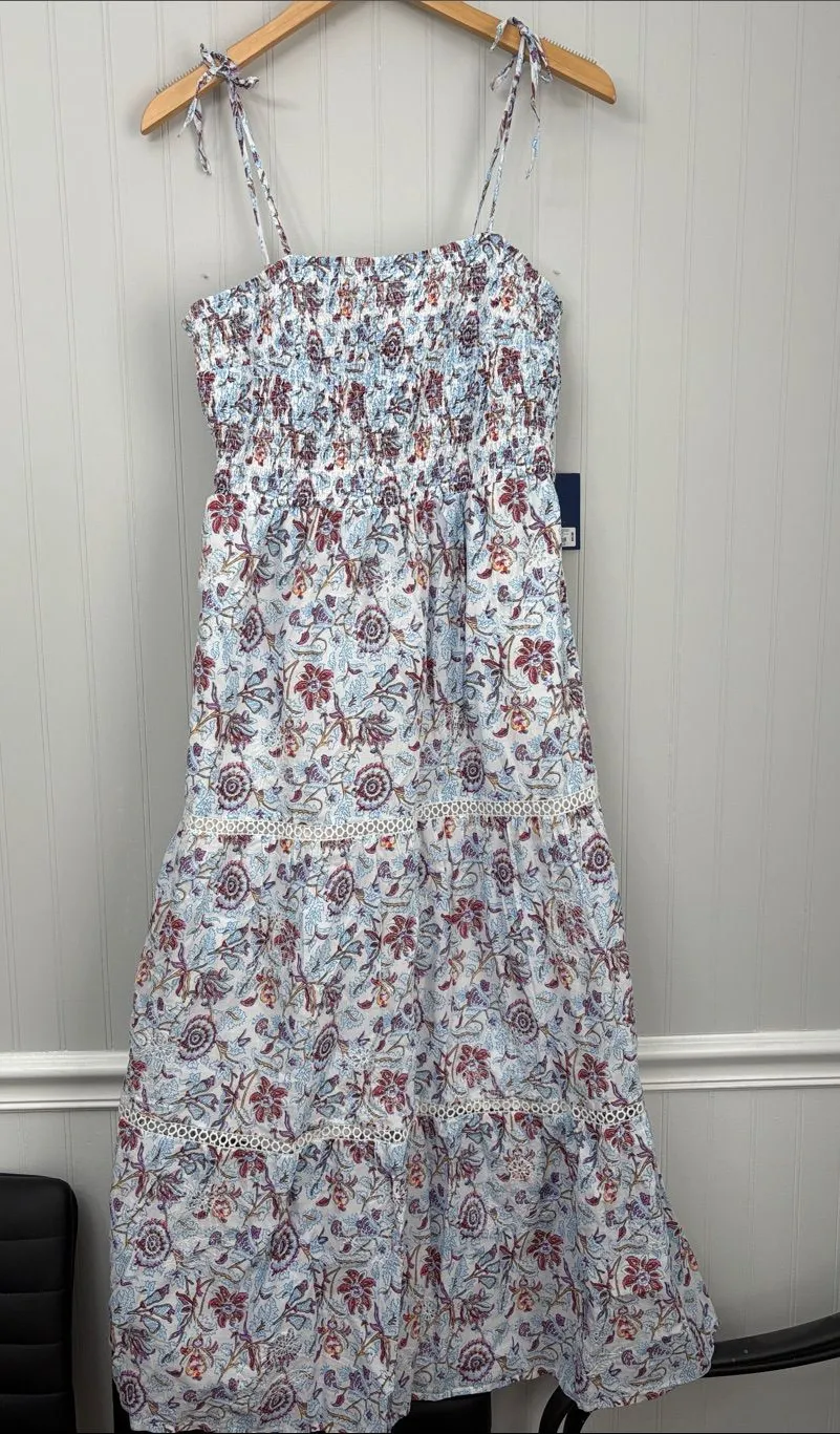 Target x Roller Rabbit Smocked Sleeveless Floral Maxi Dress Women’s Size Medium