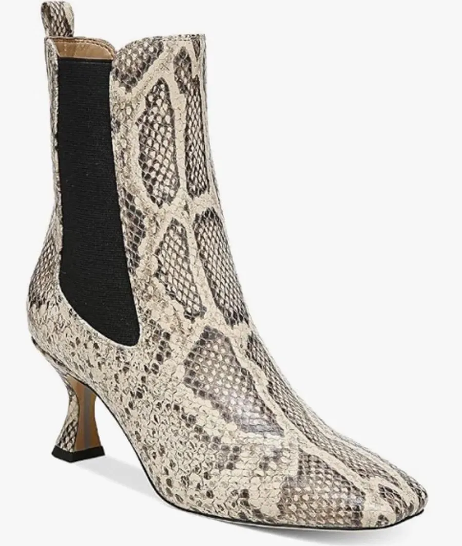 Sam Edelman Lani Chelsea Bootie Slip kitten heel snakeskin 7.5, NWT no box