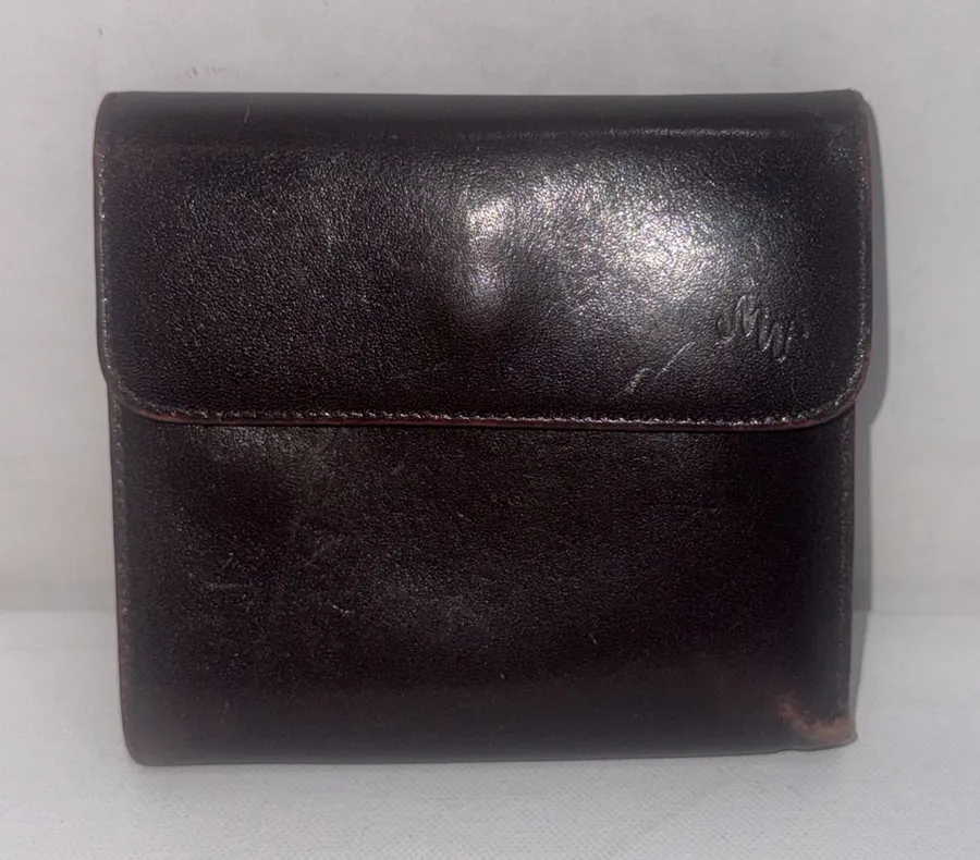 VTG Monsac Original Brown Leather Trifold Wallet Coin Purse Leather Retro Y2K