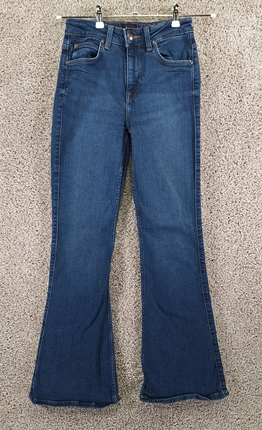 Lee Jeans Womens (Fits 25x30) Medium Wash Flare Denim Mid Rise Retro Boho