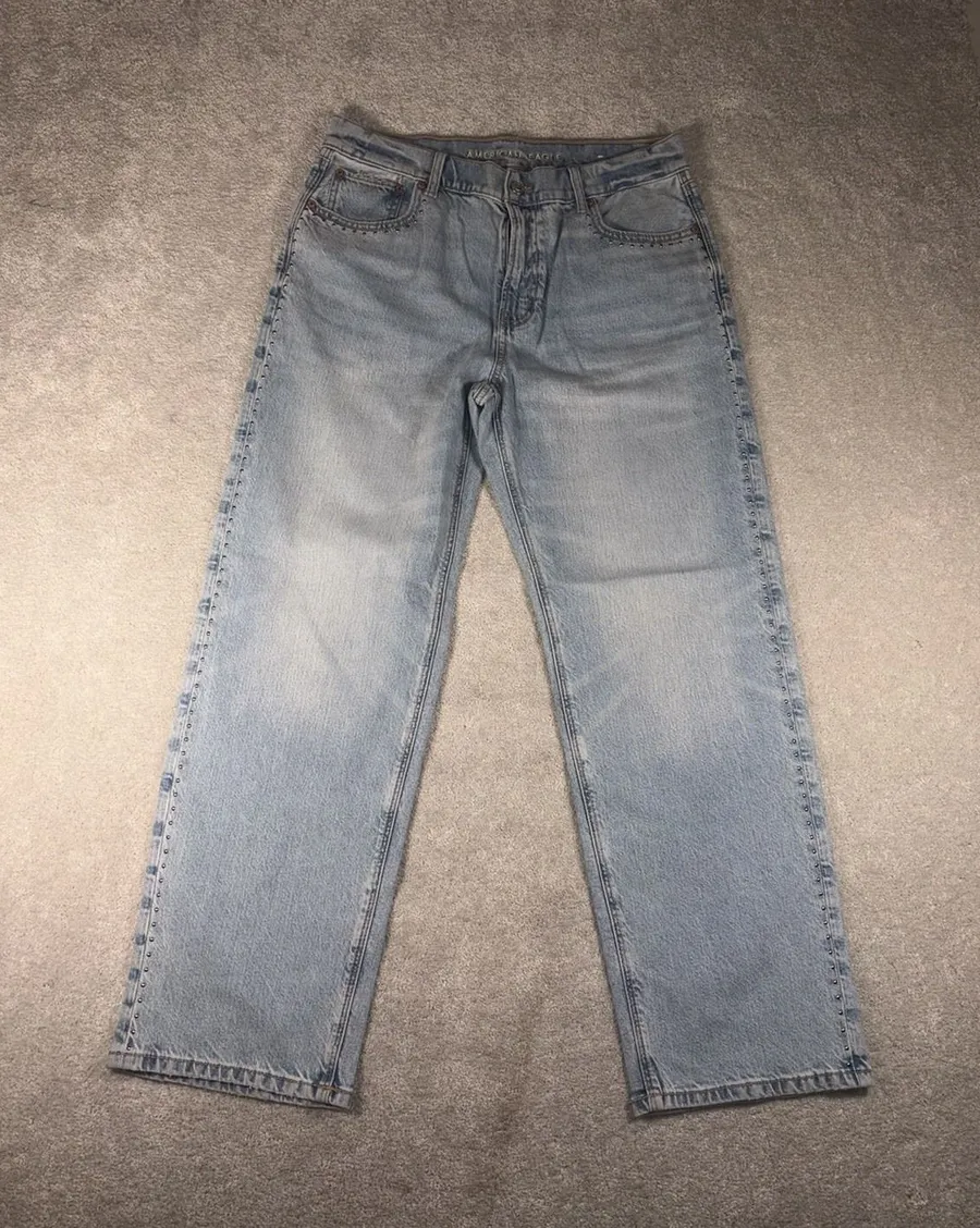 american eagle ex boyfriend jeans studded detail size 8