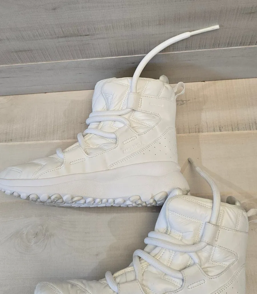 {9} Merrell Cloud Puff Lace Up Winter Snow Boot Women's In White