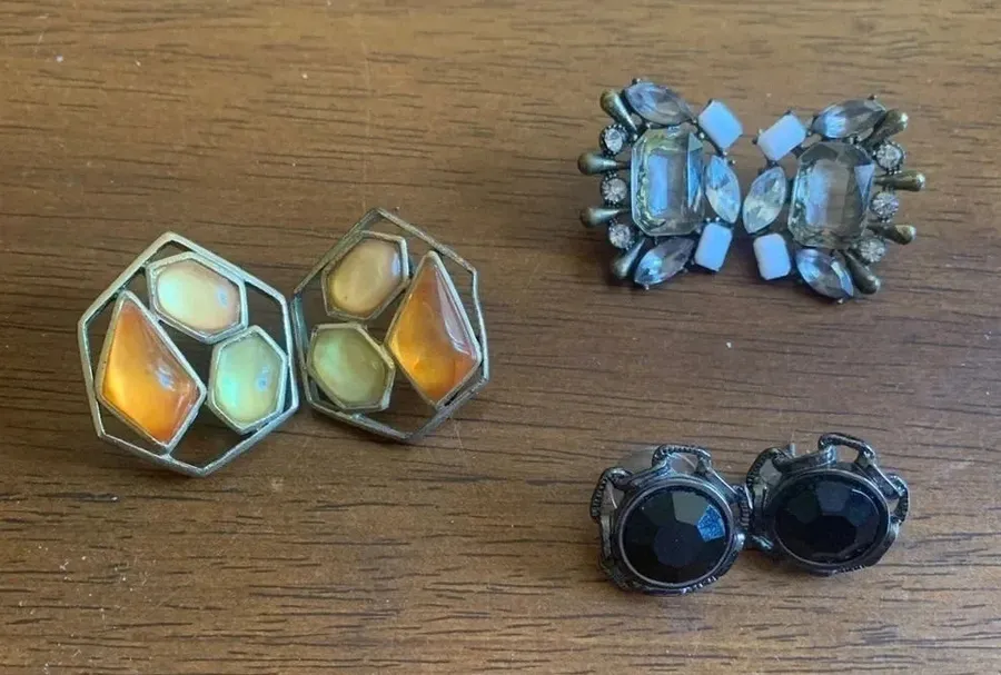 Bundle of 3 Pairs of Large Stud Earrings