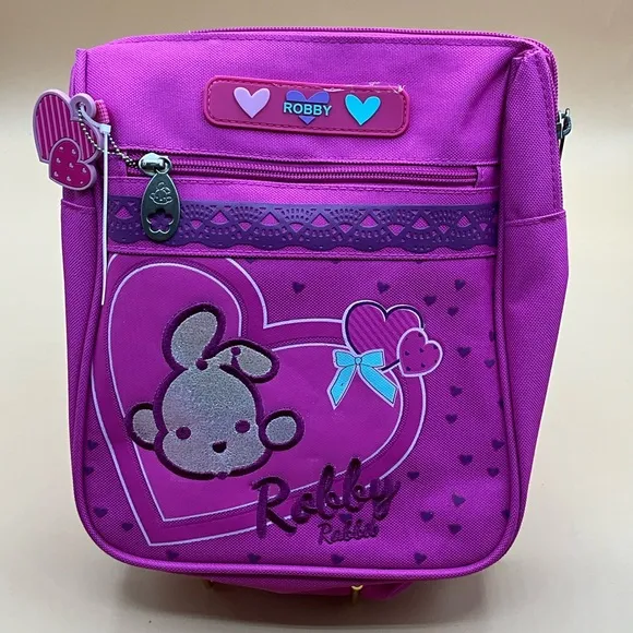 A Vintage NWT Rare Robby Rabbit Purse, Bag Small Backpack Pink