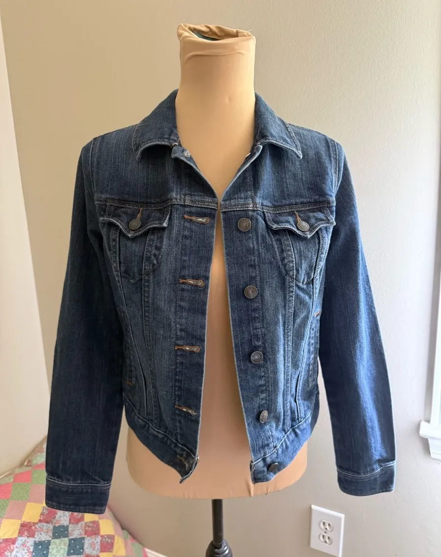 Old Navy Dark Blue Denim Jacket - Classic Trucker Style