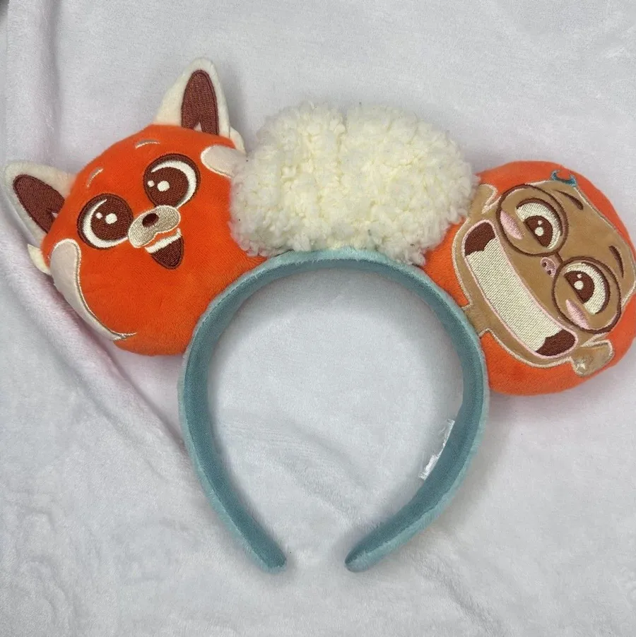 Disney Headband Womens One Size Multicolor Panda Power Turning Red Plush Ears